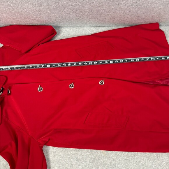 Vintage London Fog Rain Coat Womens Size M Red Hood Mid-Length - Picture 13 of 14